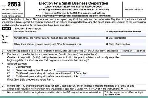 What Is IRS Form 2553?