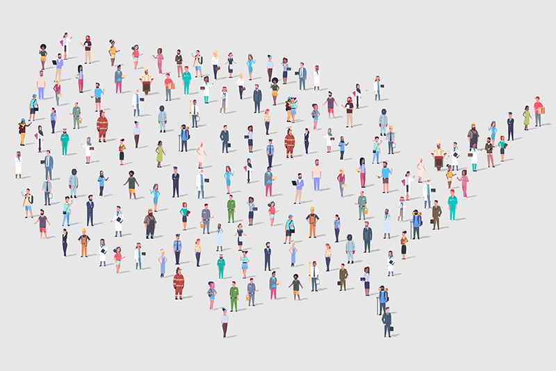 Employees Scattered on US Map