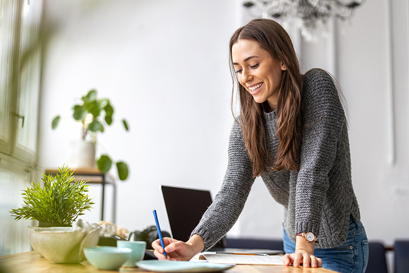 Young Woman Working at Desk