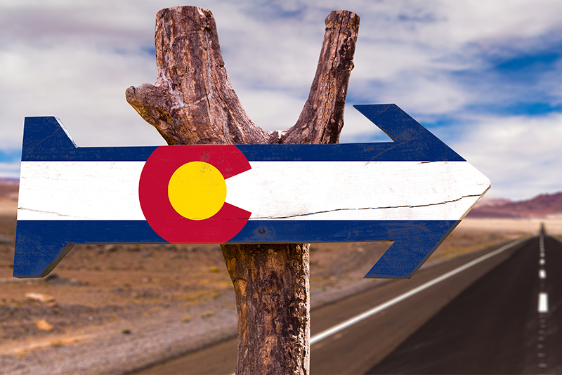 Colorado State Flag Road Sign