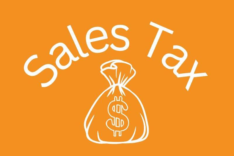 Sales Tax Words With Money Bag